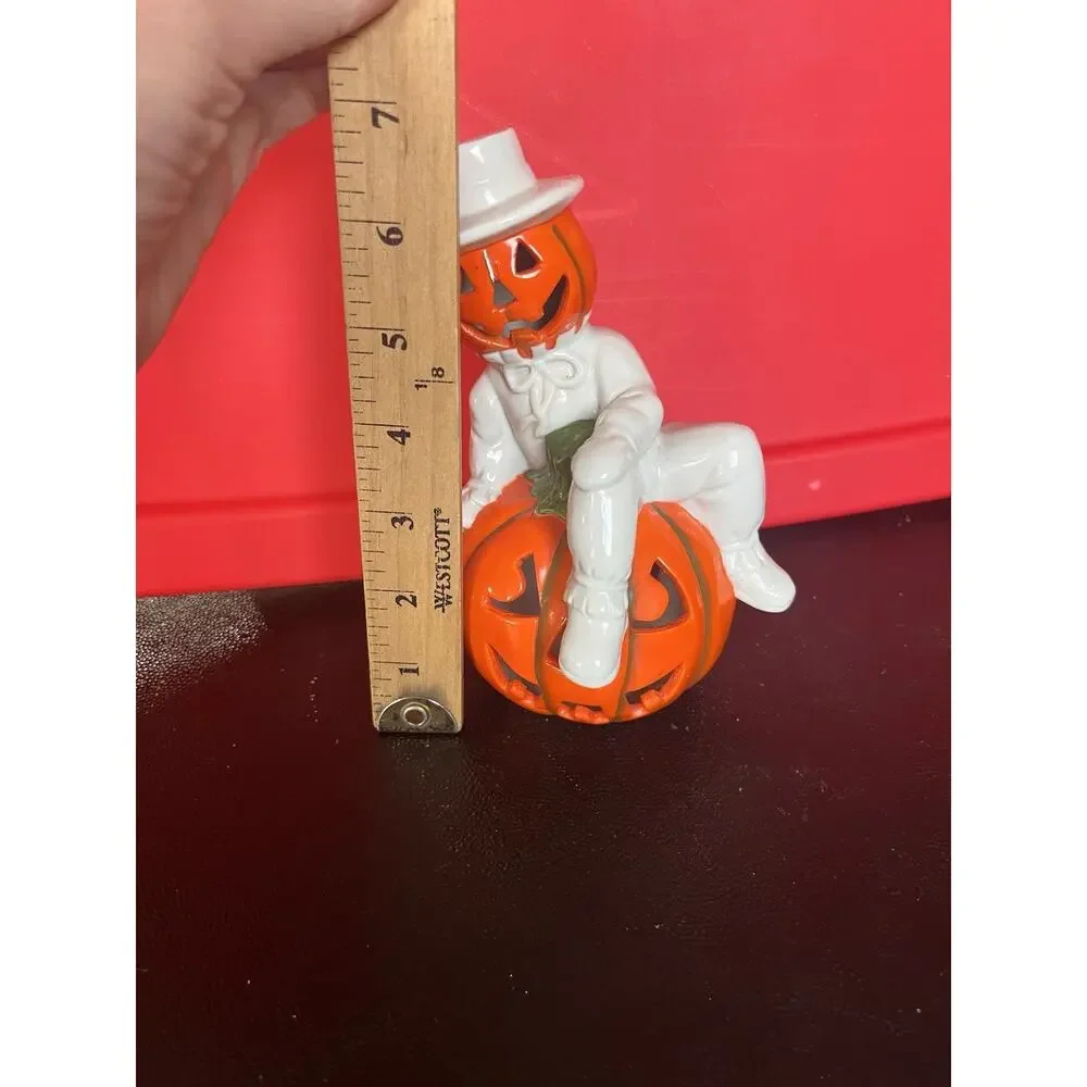 Midwest Importers Jack-O’-Lantern Tuxedo Halloween Decor VTG Display Ceramic ￼